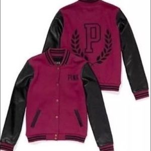 Pink Victoria Secret varsity jacket